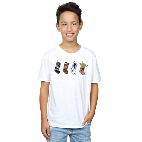 Star Wars Julstrumpor T-shirt för pojkar 9-11 år Vit White 9-11 Years