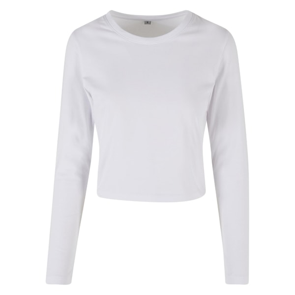 Bygg ditt varumärke Dam/Dam långärmad crop top XXL Vit White XXL