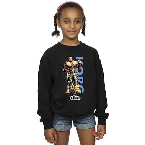 Marvel Girls Thor Love And Thunder Korg Wave Sweatshirt 7-8 År Black 7-8 Years