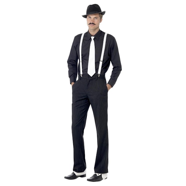 Smiffys Gangster Kostym Tillbehör Set Herr One Size Svart/Vit Black/White One Size