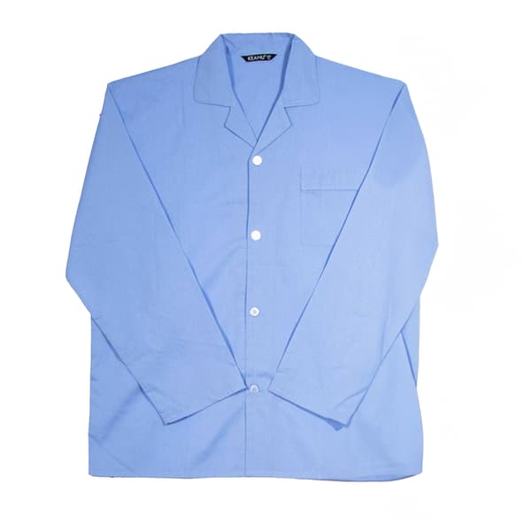 Keanu Vävda Herrpyjamas med Bröstficka, Raka Ben, Lång, Set S Blå Blue S