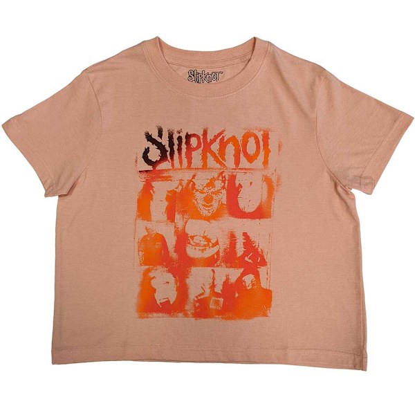 Slipknot Dam/Dam The End, So Far Faces Grid Crop Top S Pi Pink S