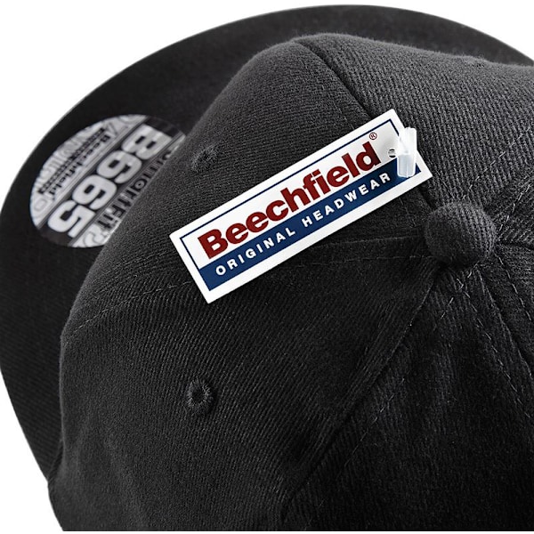 Beechfield Herr Flat Peak Rapper Cap En Storlek Svart Black One Size