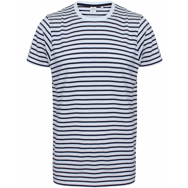 Skinni Fit Unisex Randig Kortärmad T-shirt 2XL Vit/Oxford White/Oxford Navy 2XL