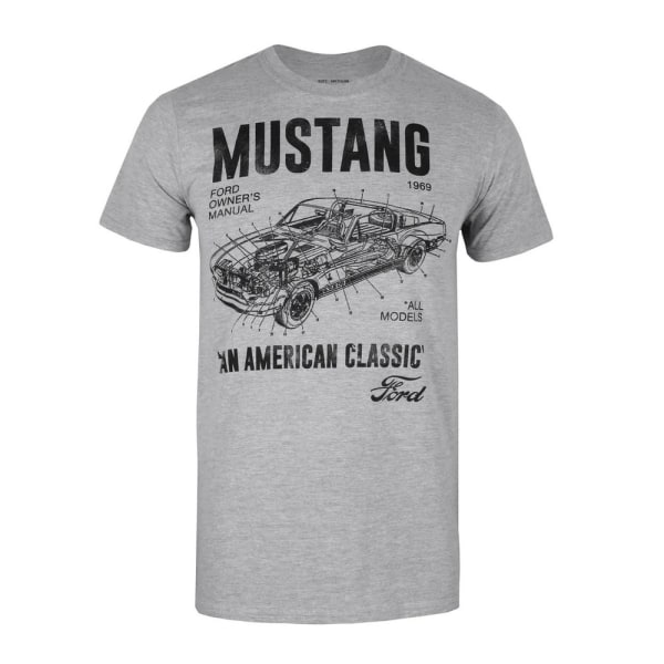 Ford Mens Mustang Manuell T-shirt L Vit White L