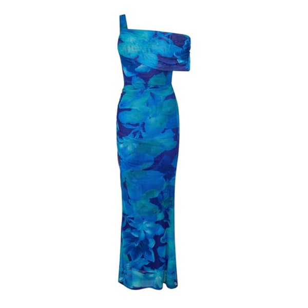I Saw It First Dam/Dam Blommig Maxiklänning med en axel 8 U Multicoloured 8 UK