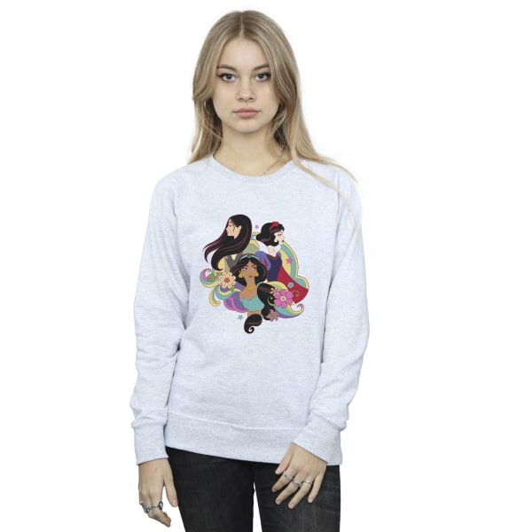 Disney Dam/Dam Princess Mulan Jasmine Snövit Sweatshirt Sports Grey XXL