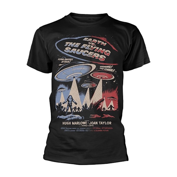 Earth Vs. The Flying Saucers Unisex Adult Poster T-Shirt M Svart Black M