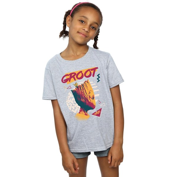 Marvel Girls Guardians Of The Galaxy Vol. 2 80-talets Groot Bomull T-shirt Sports Grey 9-11 Years