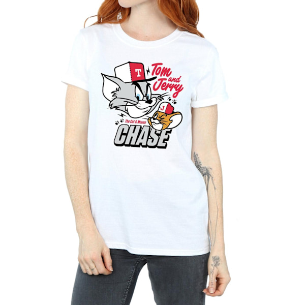 Tom och Jerry Dam/Dam Cat & Mouse Chase Bomull Boyfriend White 3XL