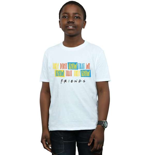 Friends Boys They Don´t Know Script T-Shirt 9-11 År Vit White 9-11 Years