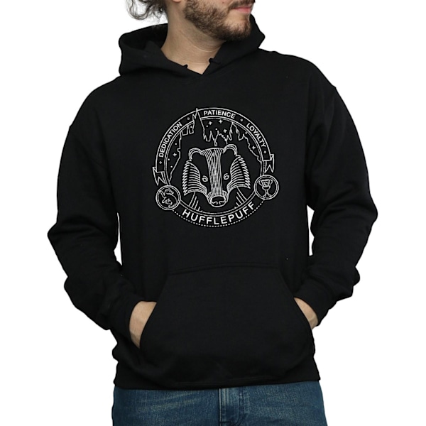 Harry Potter Herr Hufflepuff Seal Hoodie 3XL Svart Black 3XL