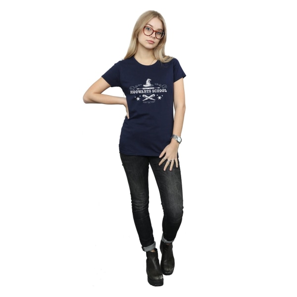 Harry Potter Dam/Kvinnor Hogwarts Första Året Bomull T-shirt X Navy Blue XXL