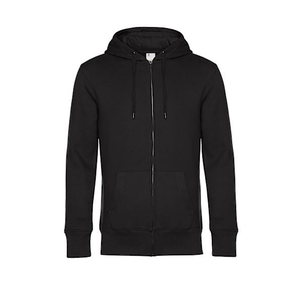 B&C Herr King Zipped Hooded Sweat 4XL Svart Ren Black Pure 4XL
