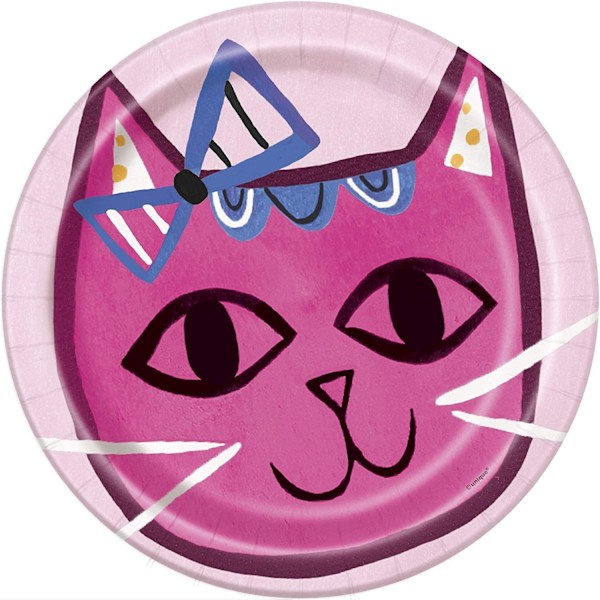 Unika festpapper Kattfestplattor (8-pack) En storlek Rosa Pink One Size