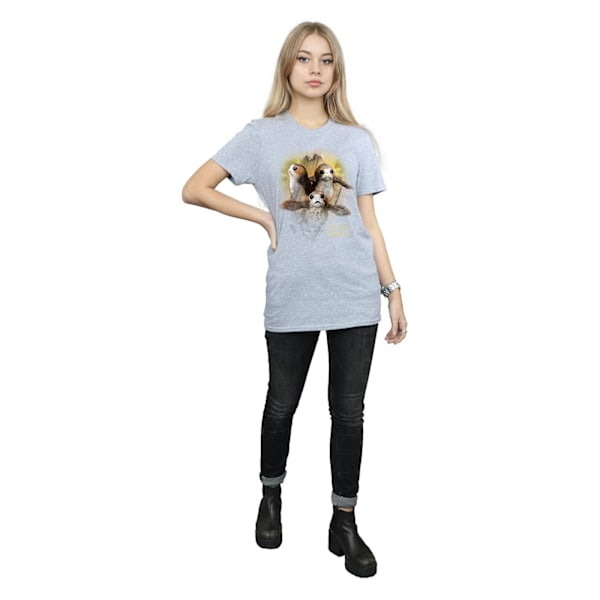 Star Wars: The Last Jedi Dam/Damer Porg Borstad Bomull Pojkvän T-shirt Sports Grey 3XL