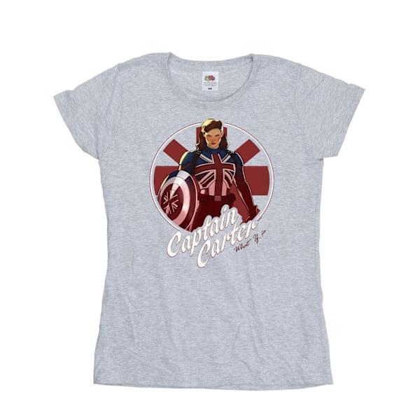Marvel Dam/Kvinnor Vad Om Captain Carter Bomull T-Shirt M Sp Sports Grey M