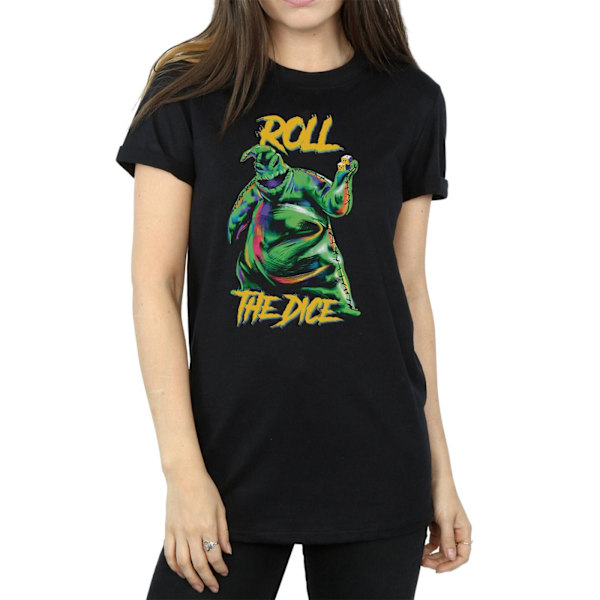 Disney Dam/Kvinnor Mardröm Innan Jul Oogie Boogie Tärning Bomull Pojkvän T-shirt L Svart Black L