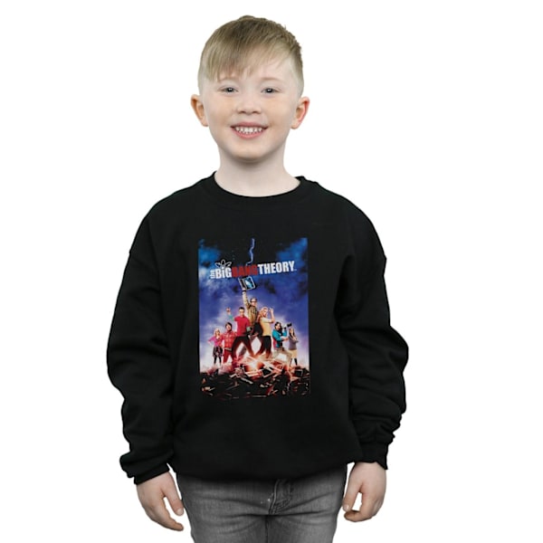 The Big Bang Theory Boys Character Poster Sweatshirt 9-11 år Black 9-11 Years