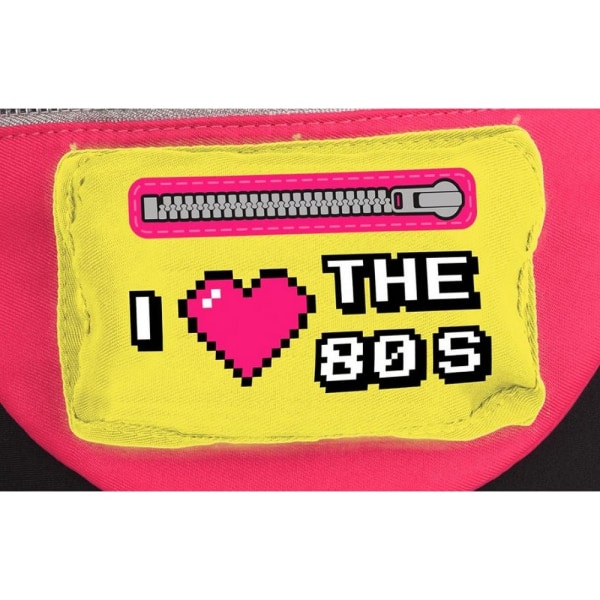 Bristol Novelty Unisex `I Love The 80s` Neon Bum Bag One Size P Pink/Yellow One Size