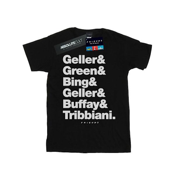 Friends Dam/Kvinna Efternamn Text Bomulls Boyfriend T-shirt L Black L