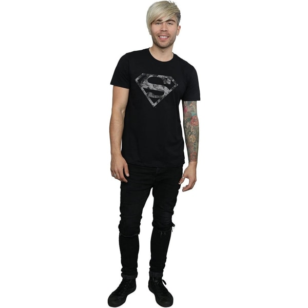 Superman Mens Marble Cotton Logo T-Shirt XL Svart Black XL