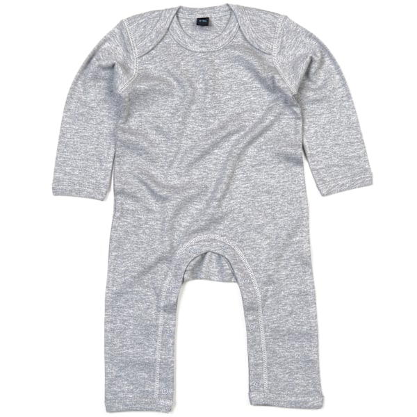 Babybugz Unisex Baby Långärmad Romperdräkt 12-18 Månader Heath Heather Grey Melange 12-18 Months