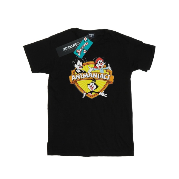 Animaniacs Dam/Damer Logotyp Crest Bomull Boyfriend T-shirt 4X Black 4XL