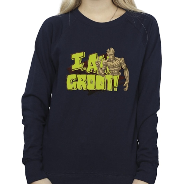 Guardians Of The Galaxy Dam/Kvinnor Jag Är Groot Sweatshirt XL Navy Blue XL