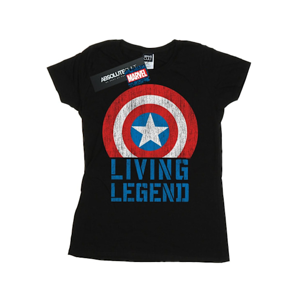 Marvel Womens/Ladies Captain America Living Legend Bomull T-shirt Black S