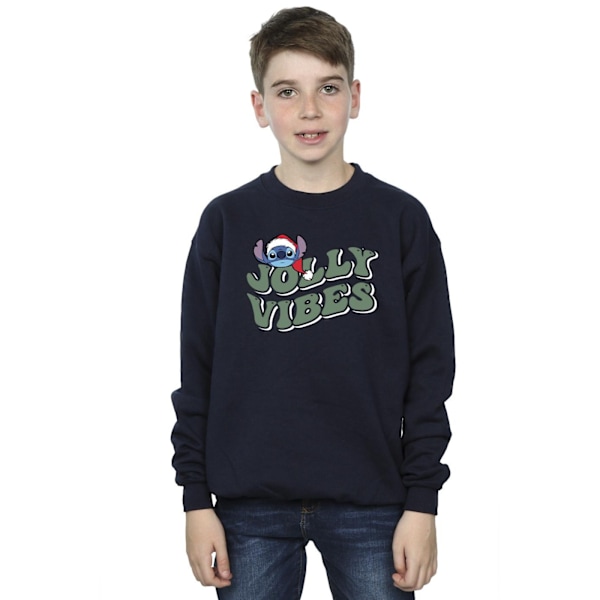 Disney Boys Lilo & Stitch Jolly Chilling Vibes Sweatshirt 7-8 år Navy Blue 7-8 Years