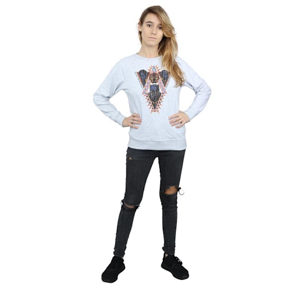 Marvel Womens/Ladies Black Panther Tribal Heads Sweatshirt M He Heather Grey M