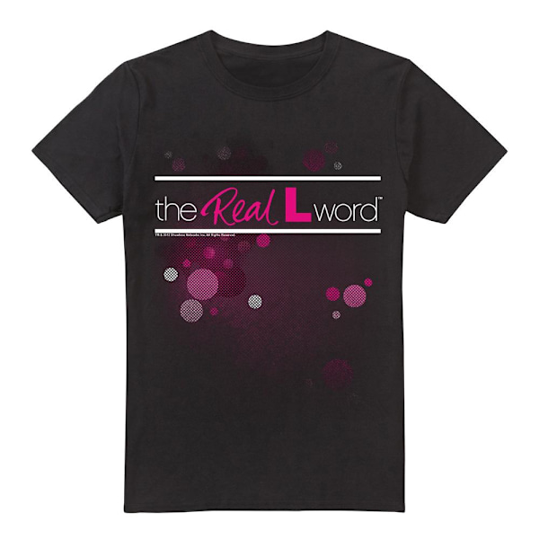 The Real L Word Herr T-shirt med Flashig Logotyp 5XL Svart Black 5XL