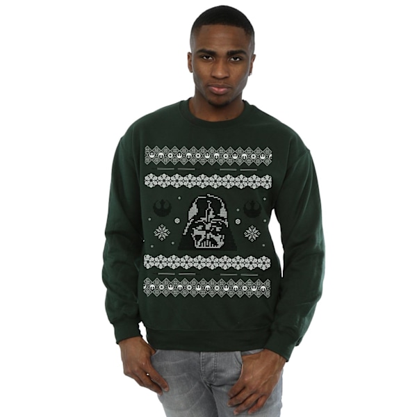 Star Wars Herr Jul Darth Vader Fair Isle Sweatshirt L För Forest Green L