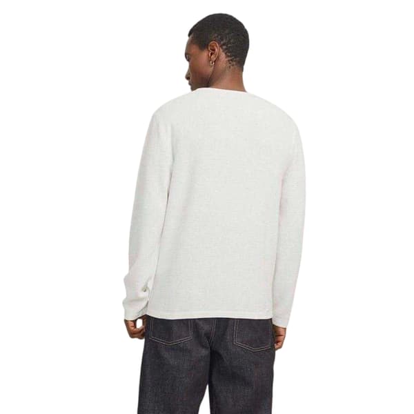 Jack And Jones Herr Flatstickad Tröja Med Rund Hals M Cloud Dancer Cloud Dancer M