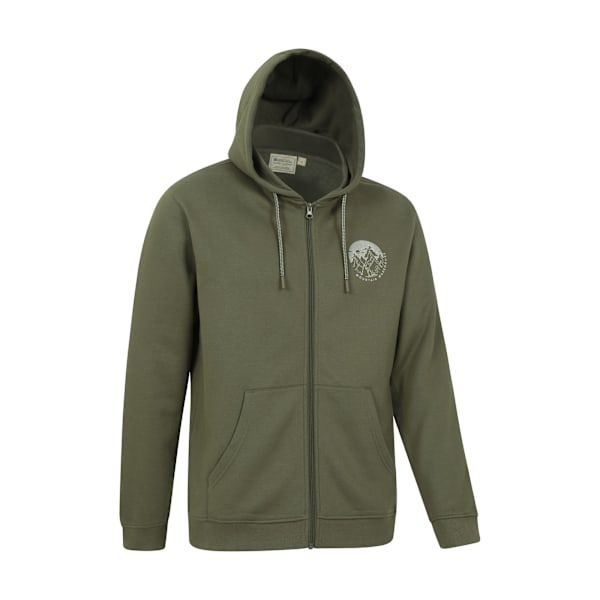 Mountain Warehouse Mens Circle Mountain Drawcord Full Zip Hoodi Khaki Green M