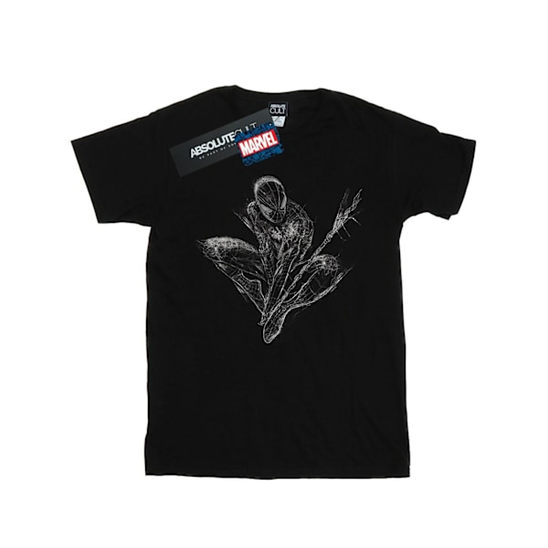 Marvel Boys Spider-Man Web Crouch T-shirt 7-8 år Svart Black 7-8 Years