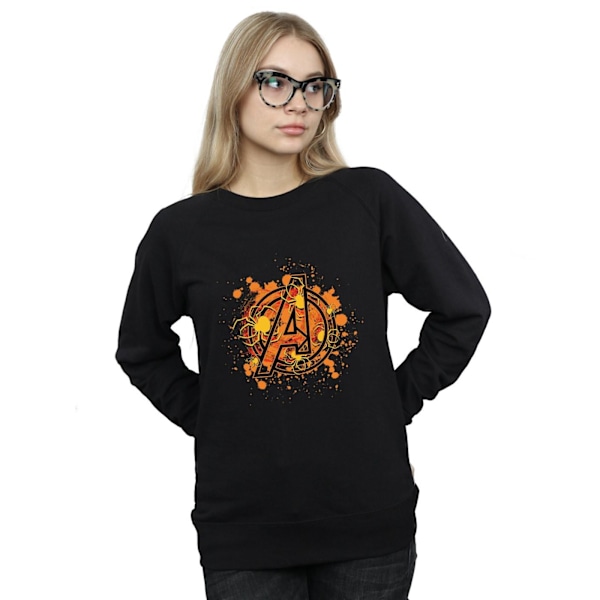 Marvel Dam/Damer Avengers Assemble Halloween Spider Logo Sweatshirt Black M