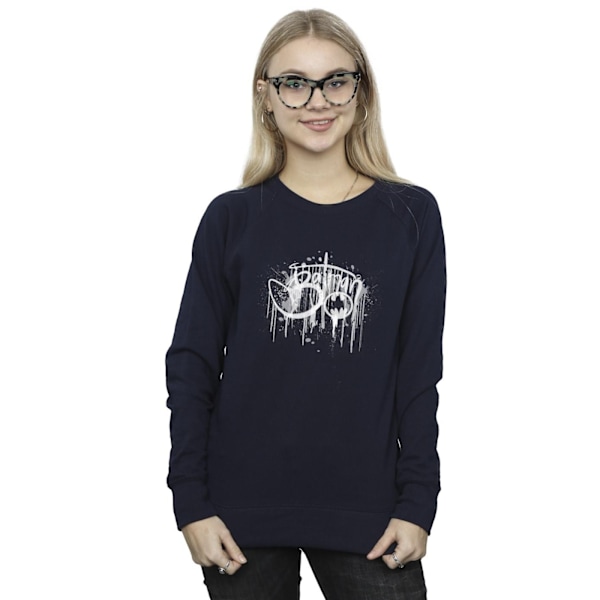 DC Comics Dam/Kvinnor Batman Färgstänk Sweatshirt L Marinblå Navy Blue L