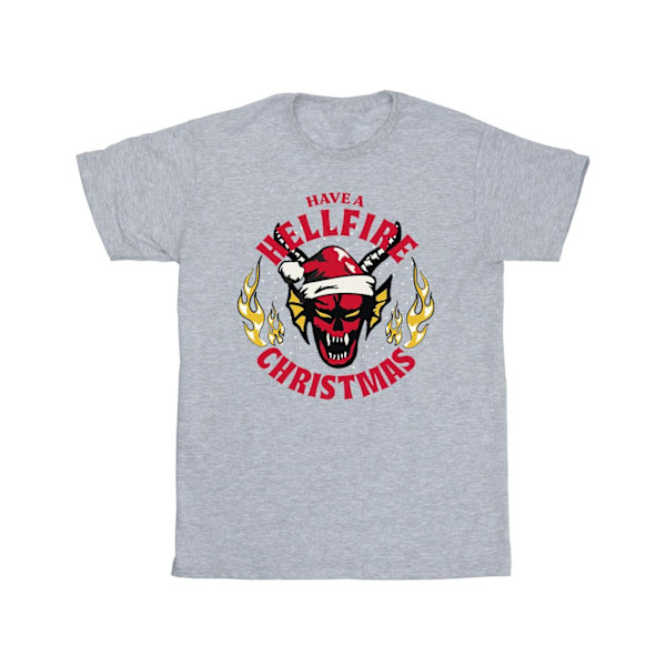 Netflix Boys Stranger Things Hellfire Jul T-Shirt 7-8 År Sports Grey 7-8 Years