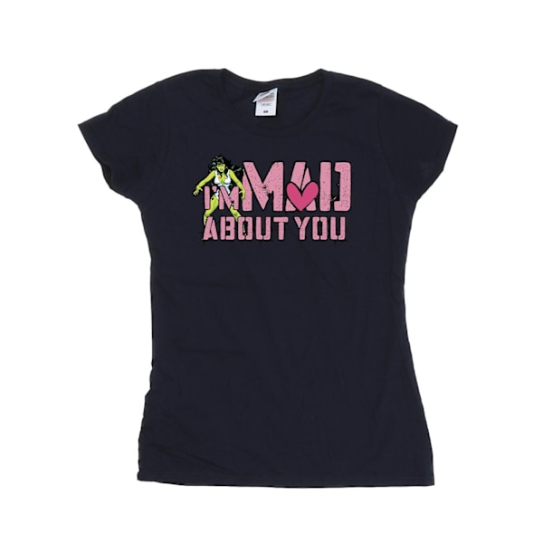 Marvel Womens/Ladies She-Hulk Mad About You Bomull T-shirt XXL Navy Blue XXL