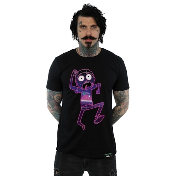 Rick And Morty Herr Multiverse Run Bomull T-shirt S Svart Black S