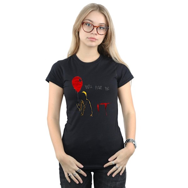 It Dam/Damer Georgie Float Bomull T-shirt S Svart Black S