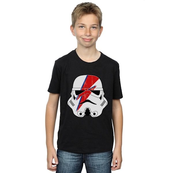 Star Wars Boys Glam Stormtrooper Lightning Bolt Bomull T-shirt Black 3-4 Years