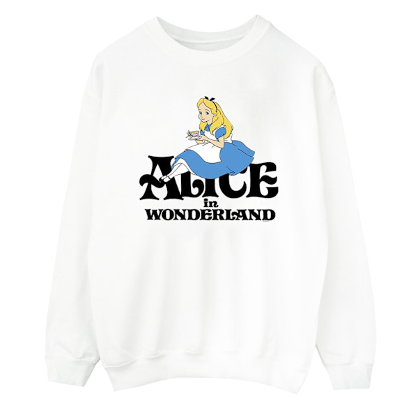 Disney Mens Alice In Wonderland Tea Drinker Classic Sweatshirt White S