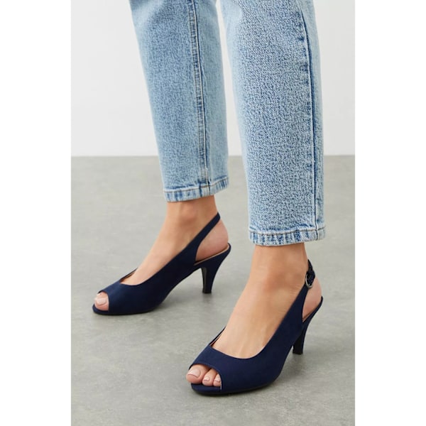 Good For The Sole Dam/Damer Evelyn Peep Toe Bred Court Sko Navy 3 UK