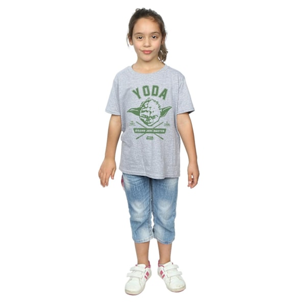 Star Wars Girls Yoda Collegiate Bomull T-shirt 9-11 År Sport Sports Grey 9-11 Years