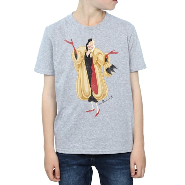Disney Boys 101 Dalmatians Classic Cruella De Vil T-Shirt 12-13 Sports Grey 12-13 Years