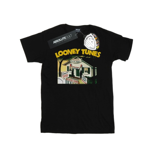 Looney Tunes Dam/Damer Elmer Fudd Välkommen Påskkanin Bomullspojkvän T-shirt Black L