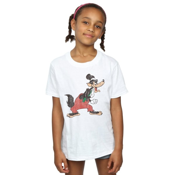 Disney Girls Three Little Pigs Big Bad Wolf Bomull T-shirt 9-11 White 9-11 Years